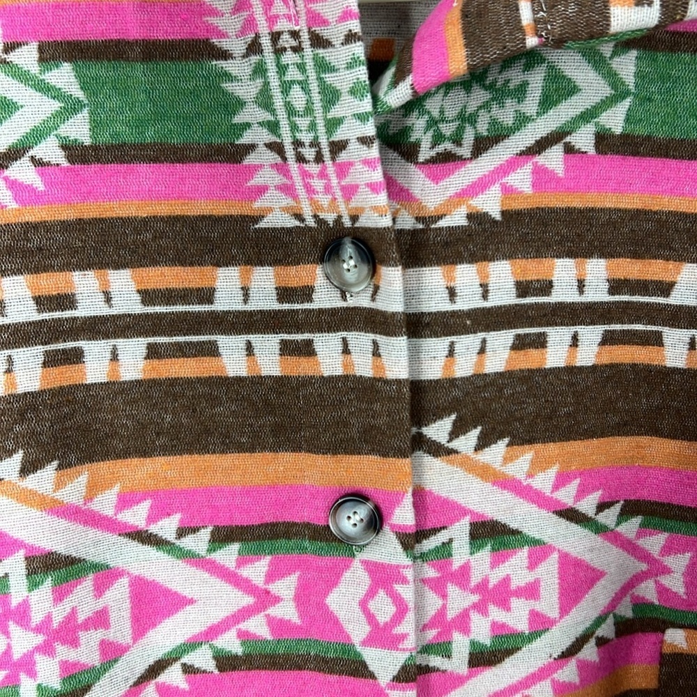 Blueb Colorful Aztec Printed Button Front Oversiz… - image 7